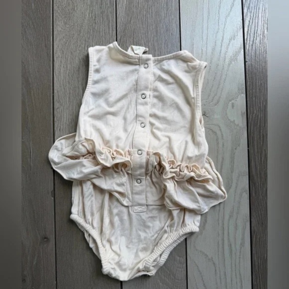 Cream Sleeveless Kids One Piece